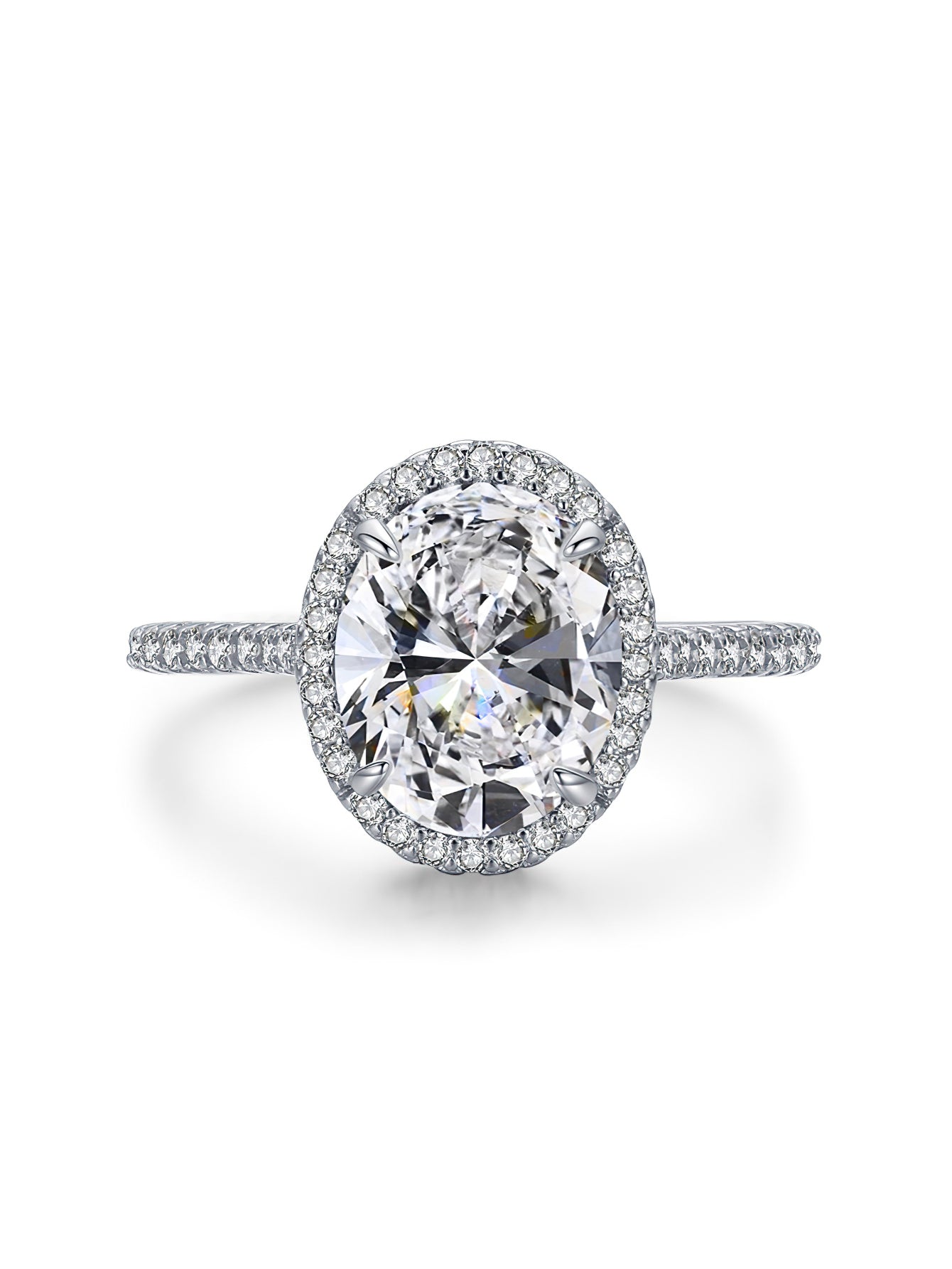 Oval Diamond Halo Ring