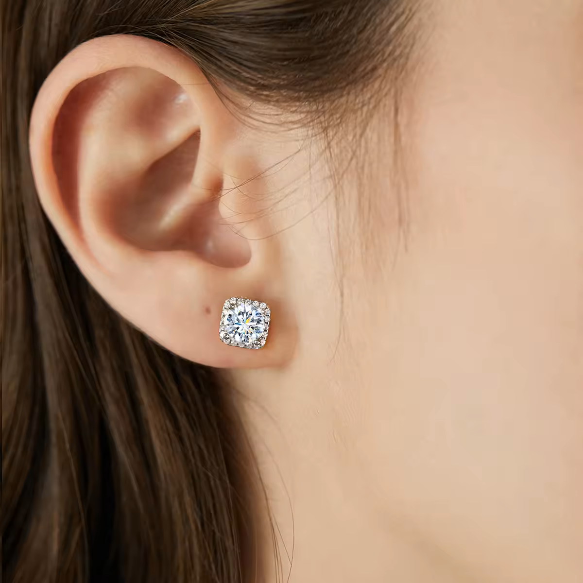 Cushion Diamond Earrings