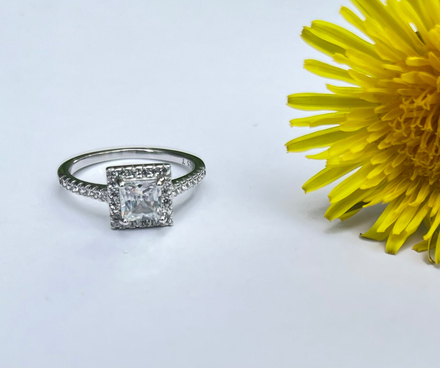 Princess Diamond Halo Ring