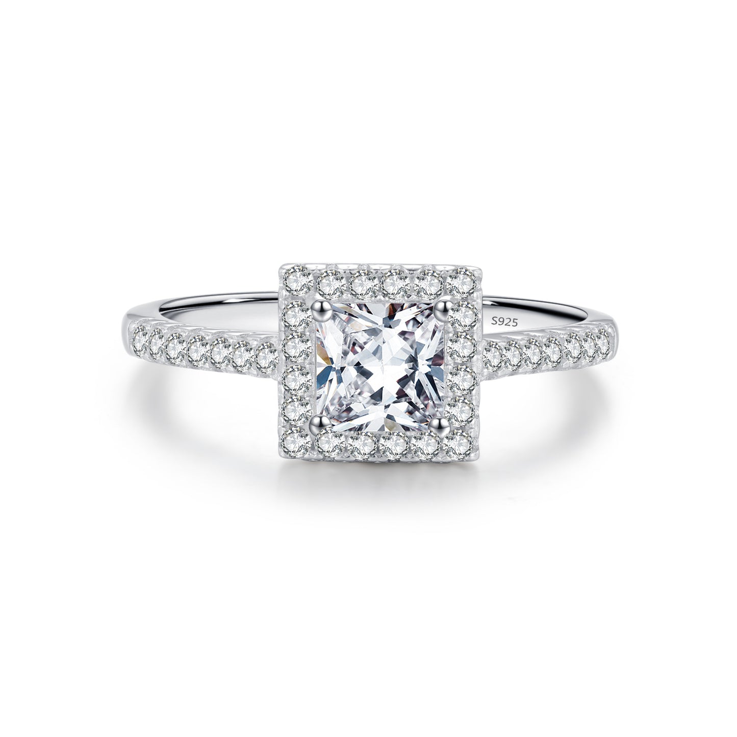 Princess Halo Ring in silver