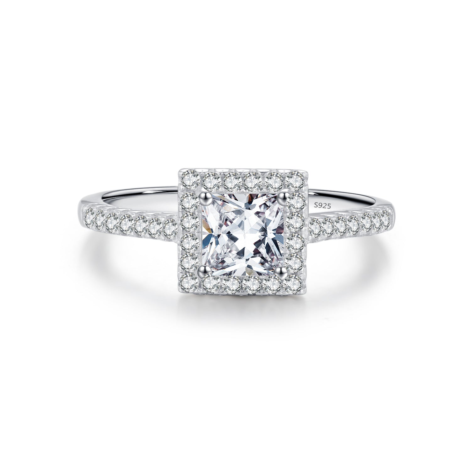 Princess Halo Ring in silver
